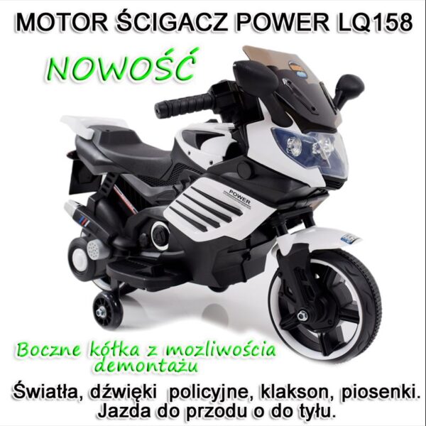 MOTOR ŚCIGACZ POWER 158 - PIERWSZY MOTOREK DLA DZIECKA, MIĘKKIE SIEDZENIE, MIĘKKIE KOŁA EVA/LQ158 - obrazek 2