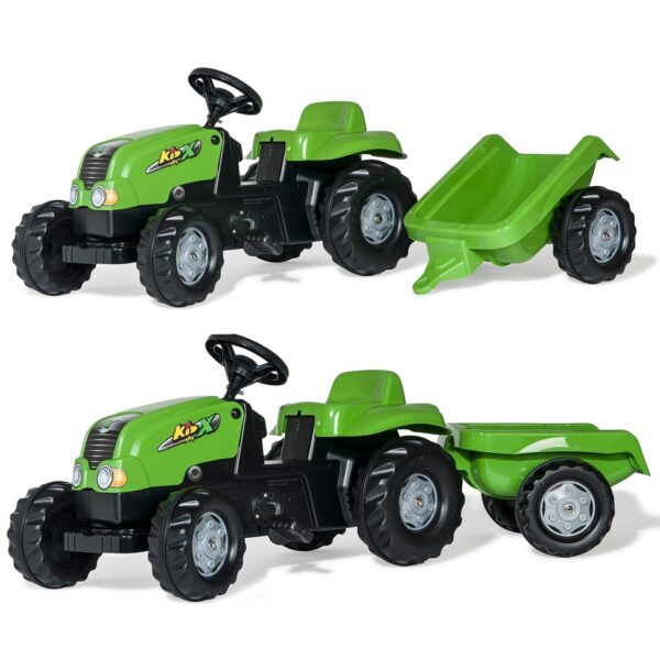 ROLLY TOYS  rollyKid NH T 7040 Traktor na Pedały z przyczepką Jasno-zielony