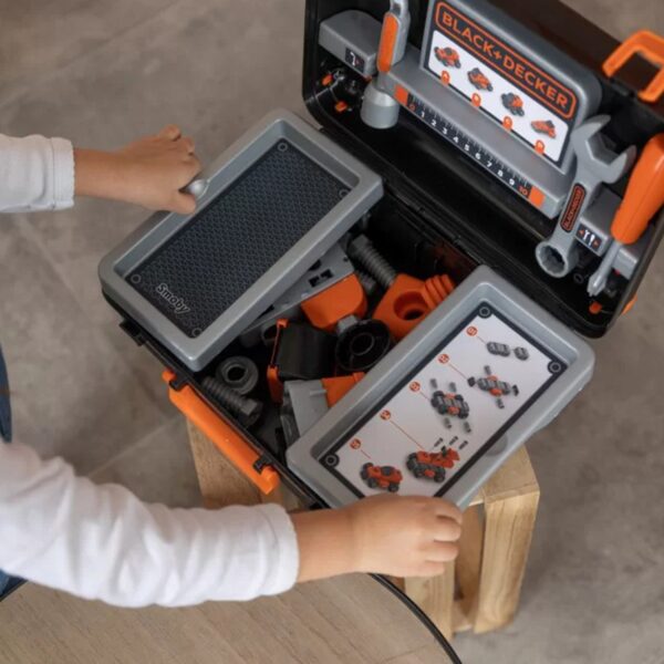 SMOBY Black & Decker Walizka z Narzędziami + Samochód w Częściach - obrazek 3