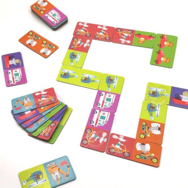 WOOPIE Gra Edukacyjna Transport Zwierzęta Puzzle Domino Montessori - obrazek 3