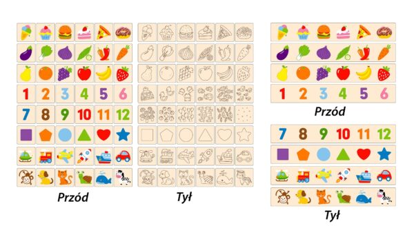 VIGA Drewniany Edukacyjny Sorter Gra Zwierzątka Owoce Warzywa Montessori - obrazek 3