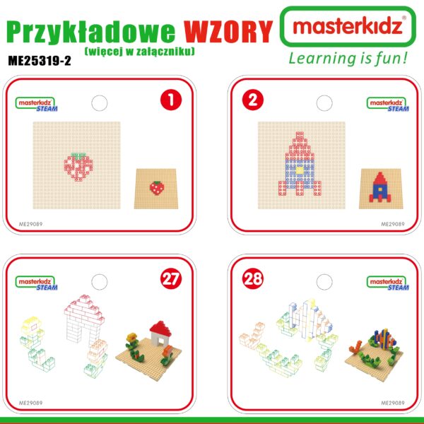 MASTERKIDZ Drewniany Stół Edukacyjny + AKCESORIA STEM WALL + 135 Klocków - obrazek 3