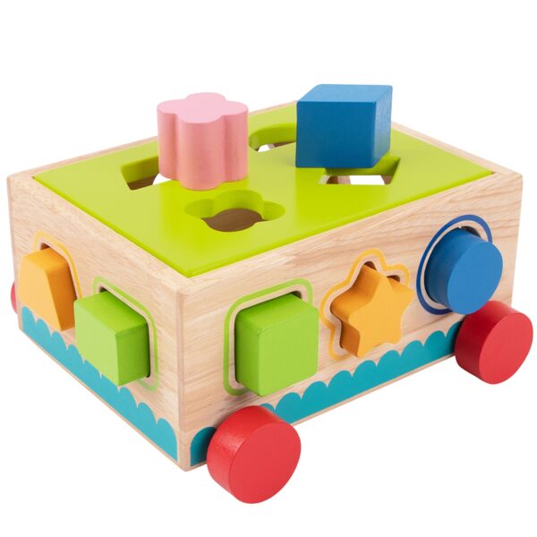 TOOKY TOY Drewniany Sorter Wózek Klocki 16 el. - obrazek 3