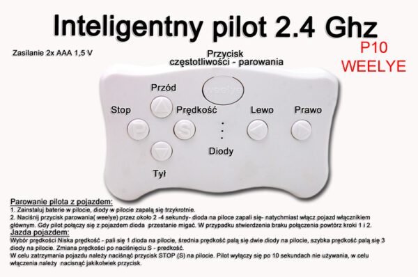 Pilot zdalnego sterowania w technologii 2.4 Ghz  WEELYE