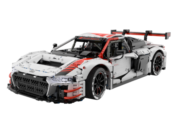 Klocki Konstrukcyjne Auto RC 1:8 Audi R8 GT3 Rastar Białe 3322 Elementy - obrazek 2