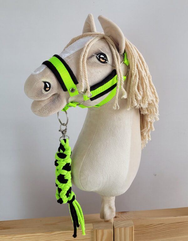 Uwiąz dla Hobby Horse ze sznurka – neon green/ czarny - obrazek 2