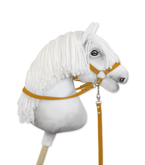 Wodze dla konia Hobby Horse – musztardowe - obrazek 3