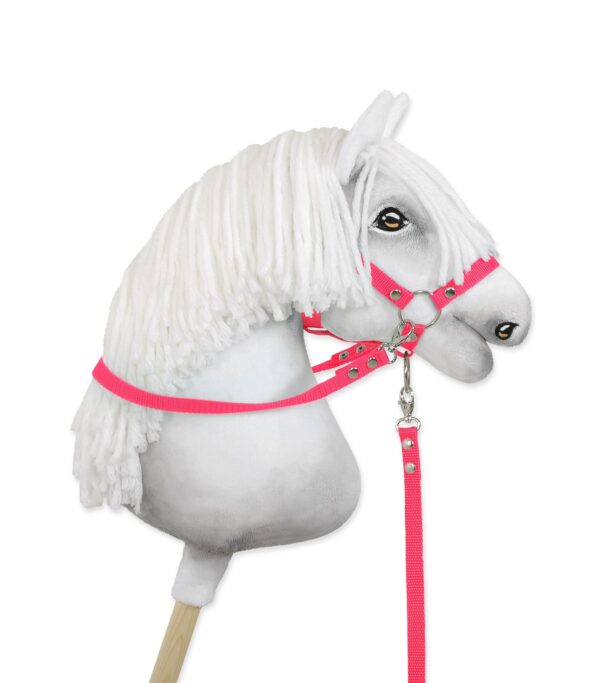 Wodze dla konia Hobby Horse – neon pink - obrazek 3