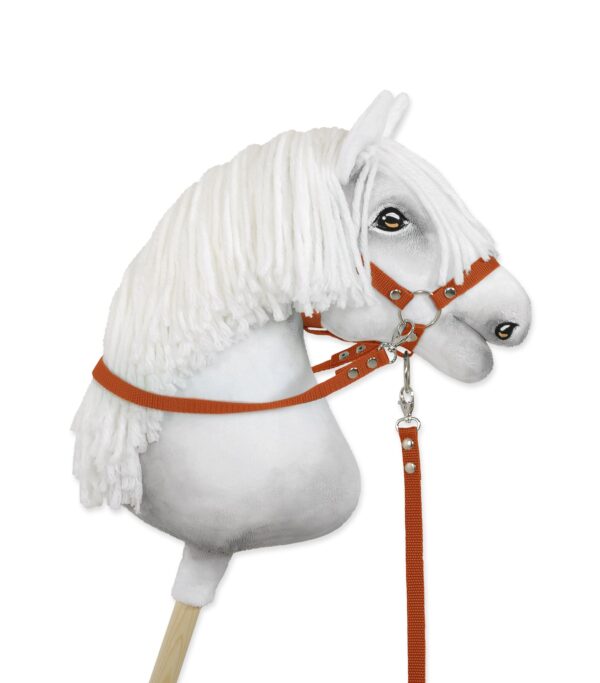 Wodze dla konia Hobby Horse – rude - obrazek 3