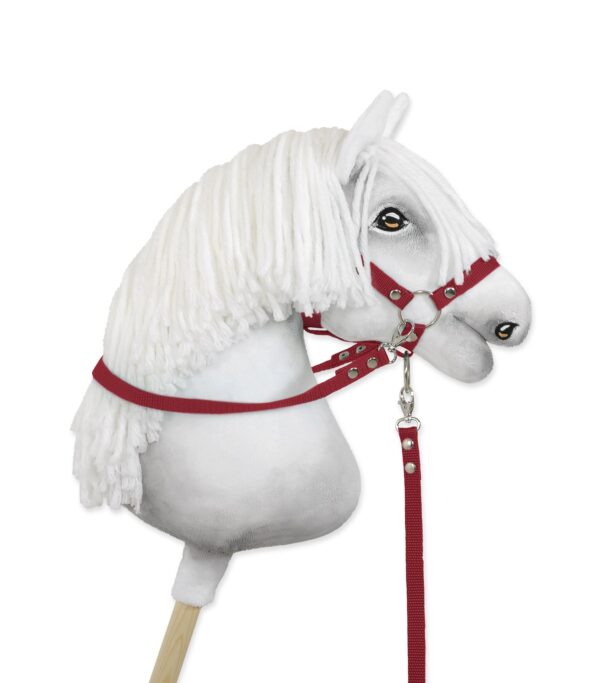 Wodze dla konia Hobby Horse – bordowe - obrazek 3