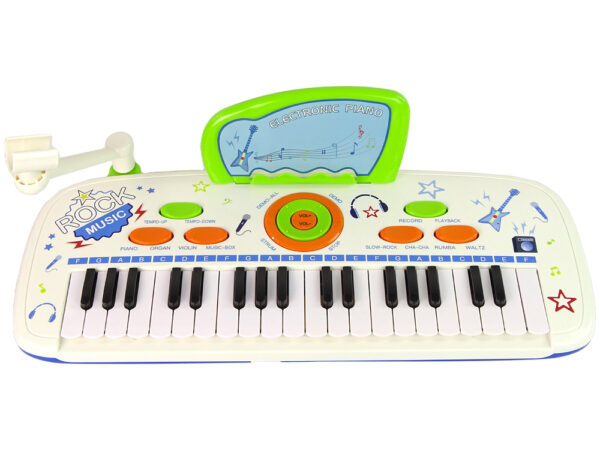 Elektryczne Pianino Keyboard Dla Dzieci Niebieski Nuty USB MP3 - obrazek 3