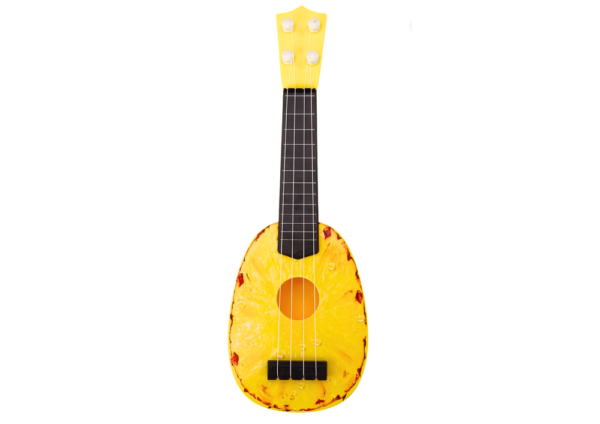 Ukulele Dla Dzieci Mini Gitara 4 Struny Motyw Ananasa Gitarka Żółta 15″ - obrazek 2