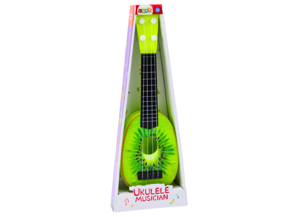 Ukulele Dla Dzieci Mini Gitara 4 Struny Owoc Kiwi Zielona 15" - obrazek 3