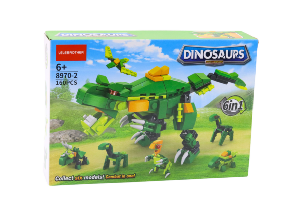 Klocki Konstrukcyjne Dinozaury 6w1 Zestaw DIY Dinozaur 160 ele. - obrazek 3