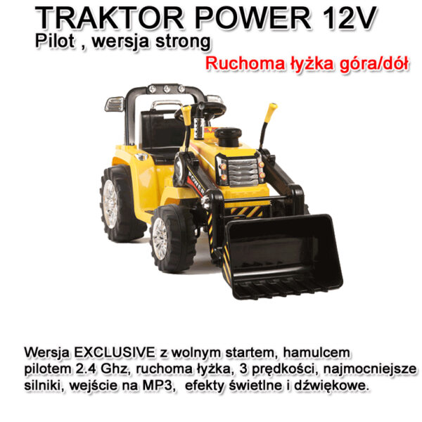 NAJMOCNIEJSZY TRAKTOR Z ŁYŻKĄ  I PILOTEM 12V  TRZY PRĘDKOŚCI/1005A - obrazek 2