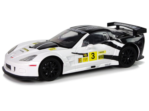 Auto Sportowe Wyścigowe R/C 1:18 Corvette C6.R Biały 2.4 G Światła - obrazek 2