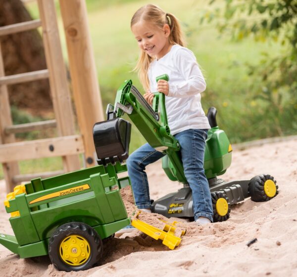 Rolly Toys RollyDigger John Deere Koparka samobieżna Jeździk - Zielony - obrazek 2