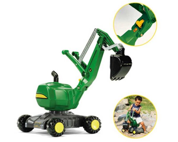 Rolly Toys RollyDigger John Deere Koparka samobieżna Jeździk - Zielony - obrazek 3