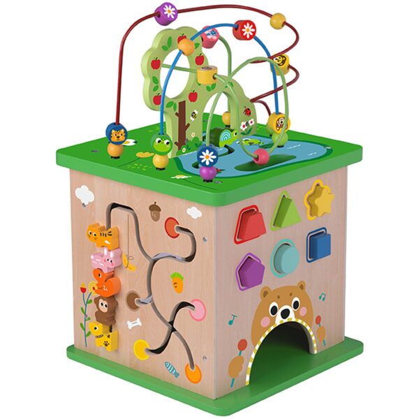 TOOKY TOY Kostka Edukacyjna Sorter Labirynt Przeplatanka Zwierzątka - obrazek 3