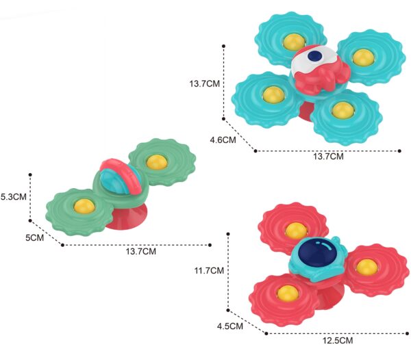 WOOPIE BABY Gryzak Spinner Wirujący z Przyssawką Zestaw 3 szt - obrazek 2