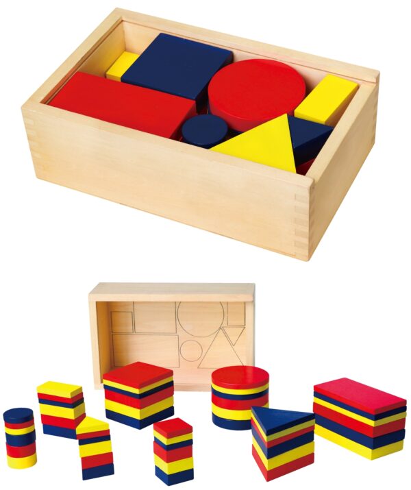 Drewniane Klocki Dienesa Figury geometryczne Viga Toys Montessori