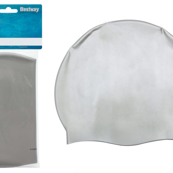 Czepek Kąpielowy Silikonowy Srebrny Bestway 26006