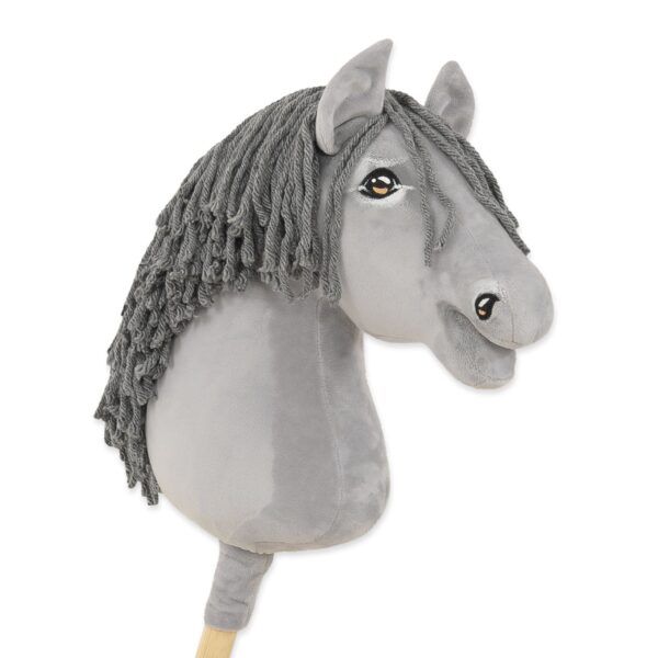 Hobby Horse Duży koń na kiju Premium - siwy z siwą grzywą A3