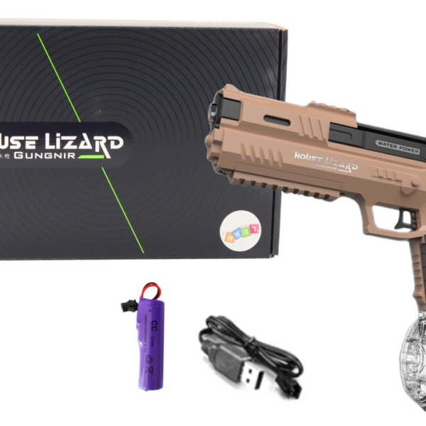 Pistolet Broń Na Wodę Automatyczny Brązowy Przeźroczysty Pojemnik