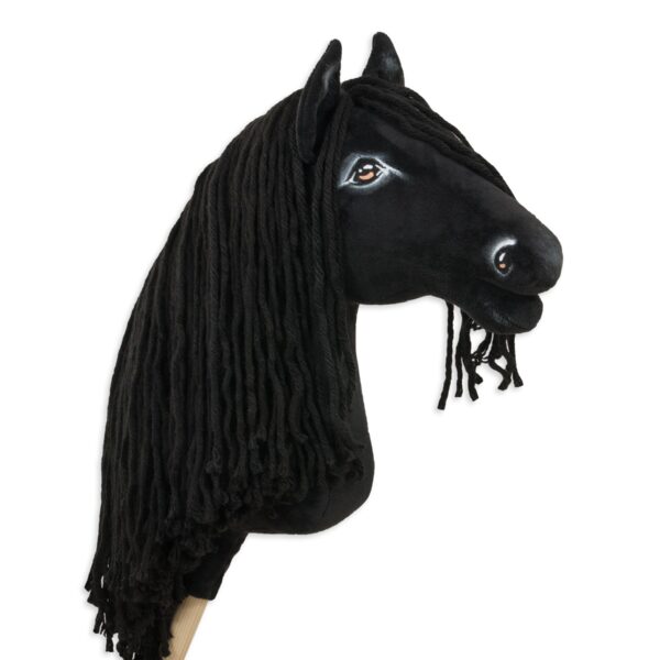 Hobby Horse Duży koń na kiju Premium - fryz koń fryzyjski A3