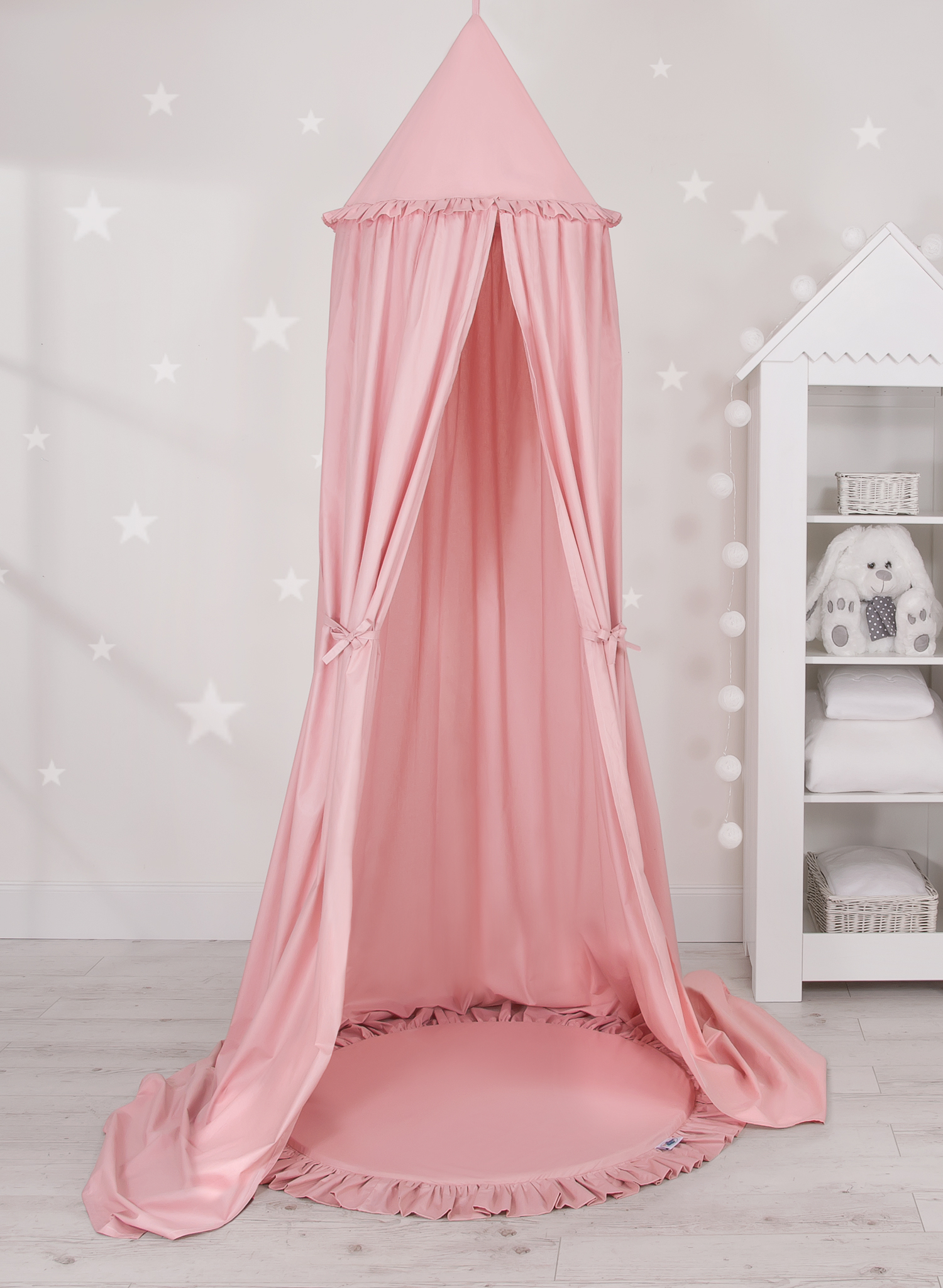 Mata do zabawy z falbanką- brudny róż - obrazek 2