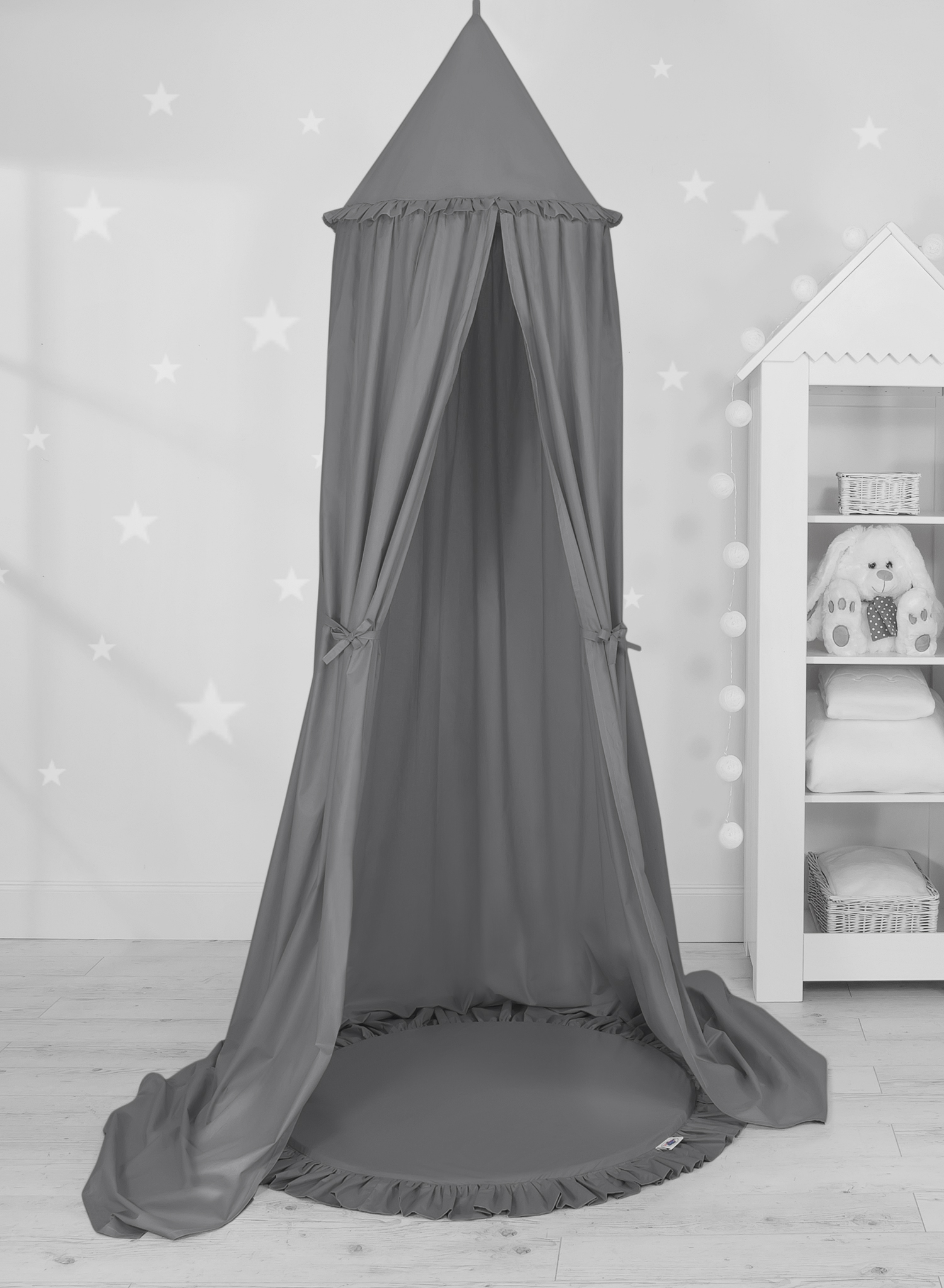 Mata do zabawy z falbanką- antracyt - obrazek 2