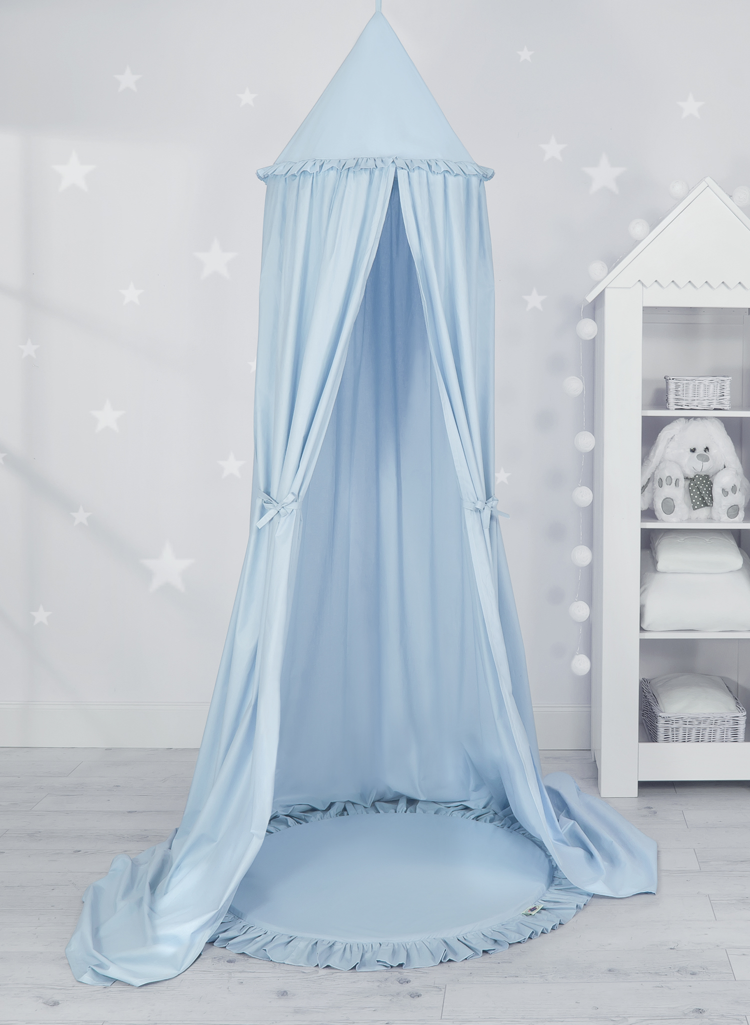 Mata do zabawy z falbanką- niebieska - obrazek 2