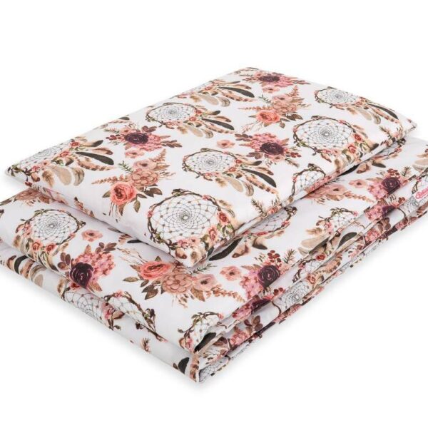 Pościel dla dzieci 2-częściowa bawełniana 120x90 cm - łapacze snów kwiatowe