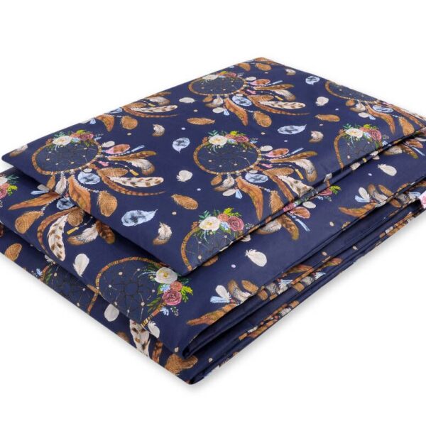 Pościel dla dzieci 2-częściowa bawełniana 120x90 cm - łapacze snów granatowe