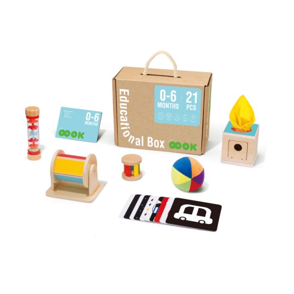 TOOKY TOY Box Pudełko XXL Montessori Edukacyjne 6w1 Sensoryczne 0-6 Mies - obrazek 2