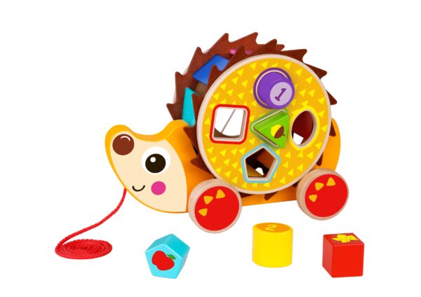 TOOKY TOY Duży Drewniany Sorter Jeż Do Ciągnięcia 2w1 - obrazek 2