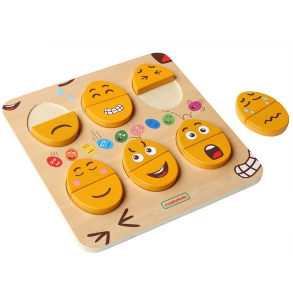 MASTERKIDZ Tablica do Nauki Emocji Drewniane Jajka jaki Humor? Montessori - obrazek 3