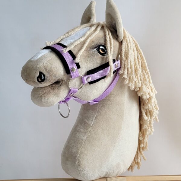 Kantar regulowany dla konia Hobby Horse A3 fioletowy z czarnym futerkiem