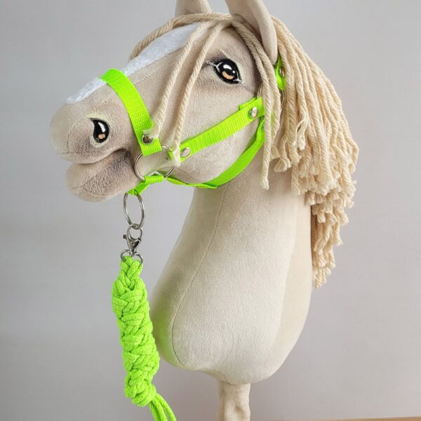 Zestaw do Hobby Horse: kantar A3 + uwiąz ze sznurka - neon-green