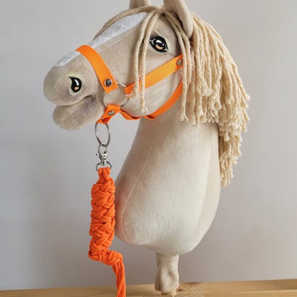 Zestaw do Hobby Horse: kantar A3 + uwiąz ze sznurka - neon-orange