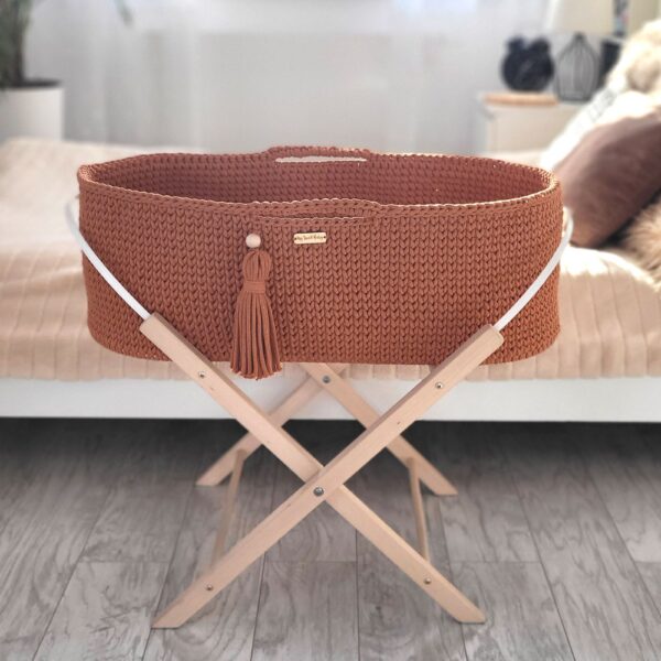 Kosz Mojżesza BOHO Handmade ze stojakiem - terracotta