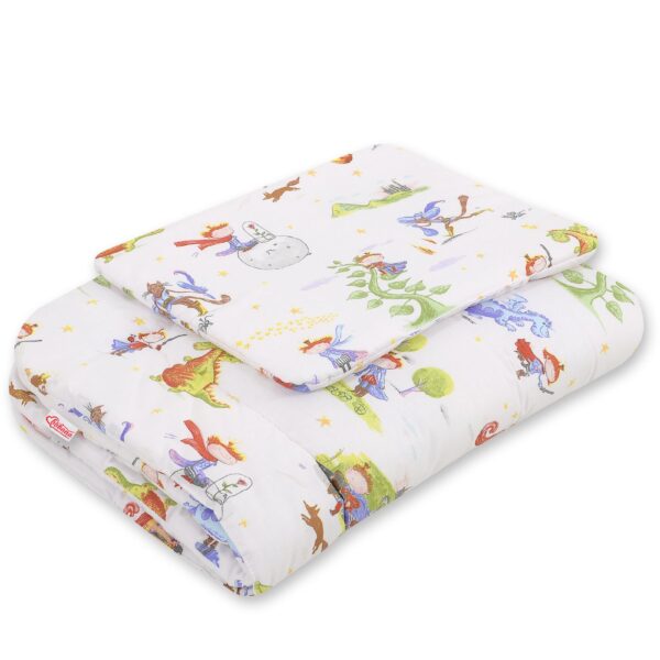 Komplet pościeli dla niemowląt z wypełnieniem 2-cz 75x100cm NEWBORN - rycerz i smok