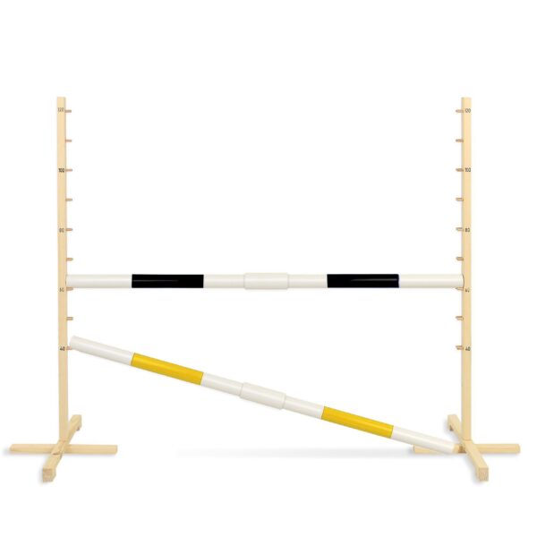 Przeszkoda skokowa do Hobby Horse 160cm, h-120 cm, dwie belki - czarna i żółta