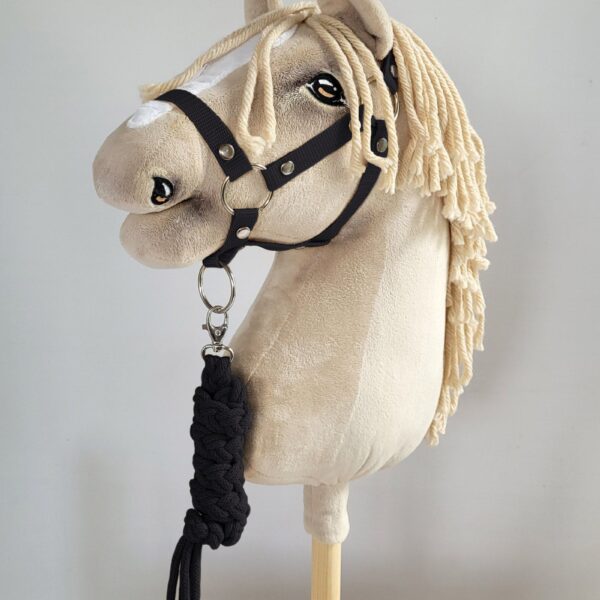 Zestaw do Hobby Horse: kantar A3 + uwiąz ze sznurka - czarny