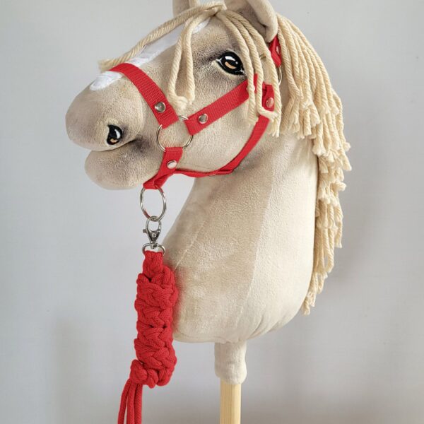 Zestaw do Hobby Horse: kantar A3 + uwiąz ze sznurka - czerwony