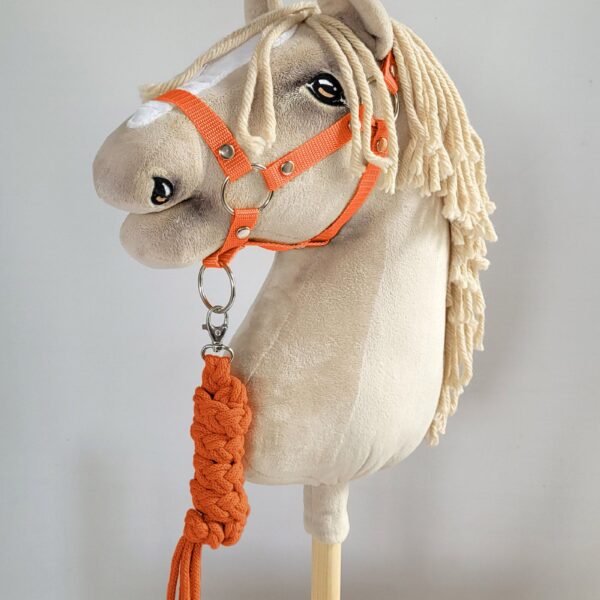Zestaw do Hobby Horse: kantar A3 + uwiąz ze sznurka - pomarańczowy