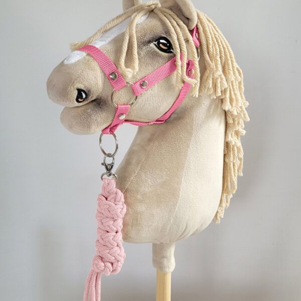 Zestaw do Hobby Horse: kantar A3 + uwiąz ze sznurka - różowy