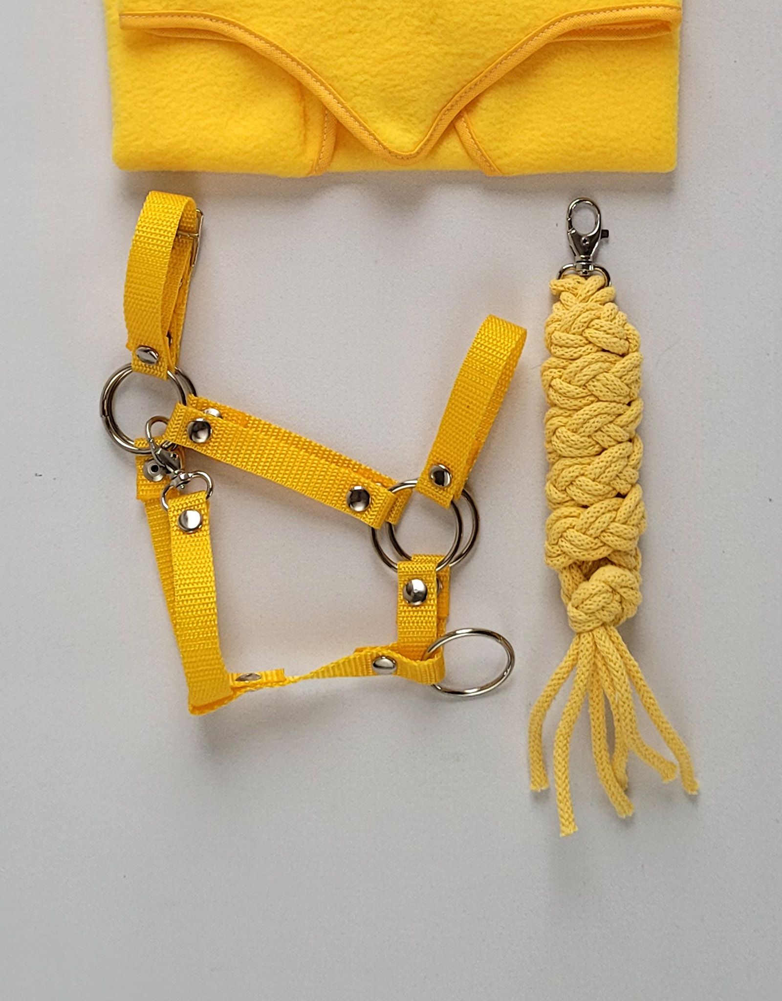 Zestaw do Hobby Horse: kantar A3 + uwiąz ze sznurka - żółty - obrazek 3