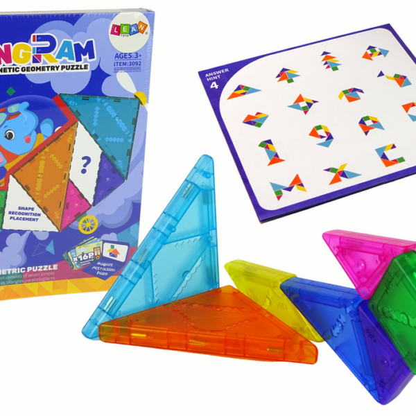 Układanka Tangram 7 Magnetycznych Klocków Puzzle Kolorowe