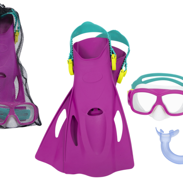 Zestaw Do Nurkowania Maska, Rurka, Płetwy Różowy Bestway 25019